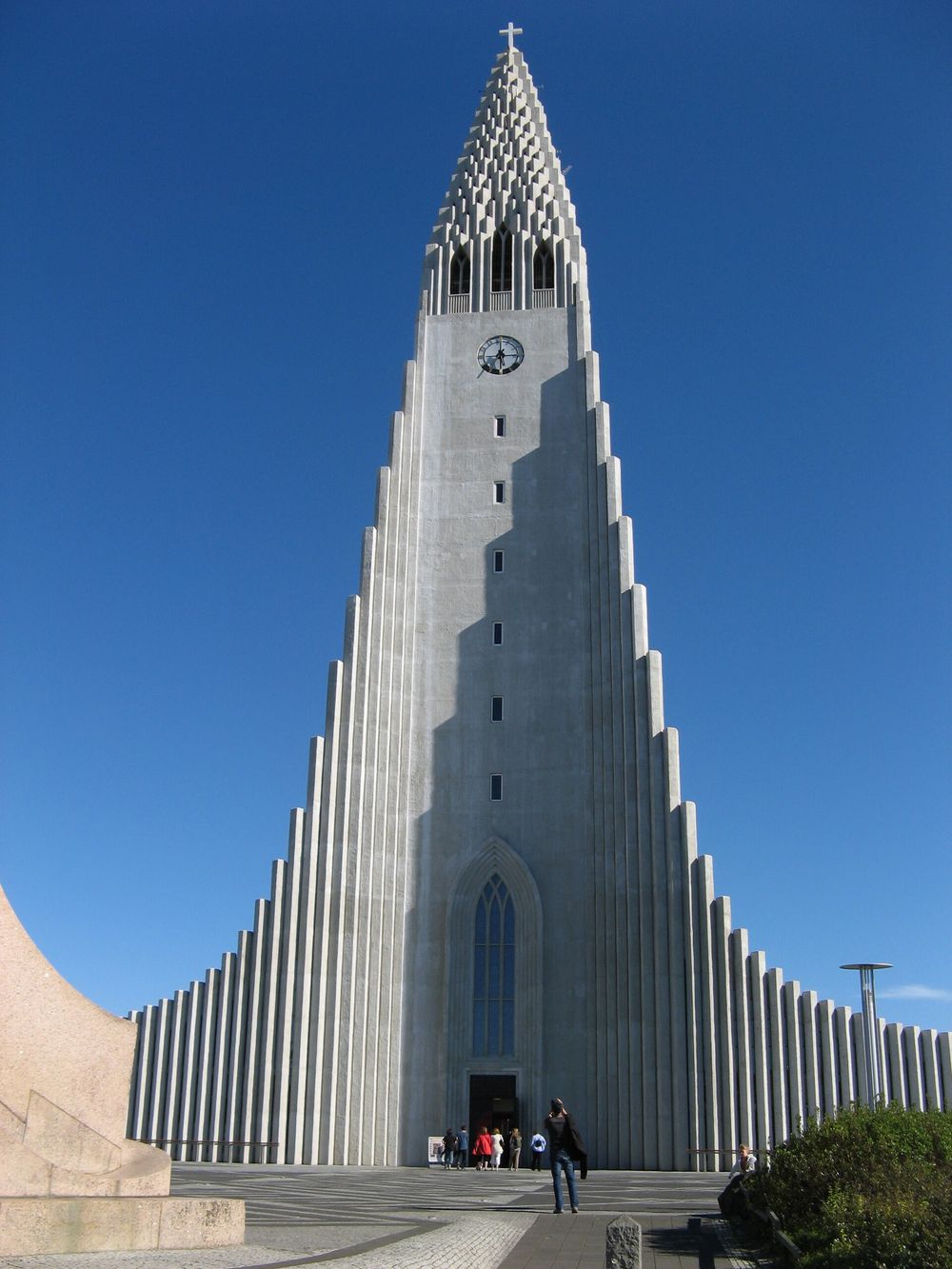 Hallgrímskirkja church with its stepped concrete wings