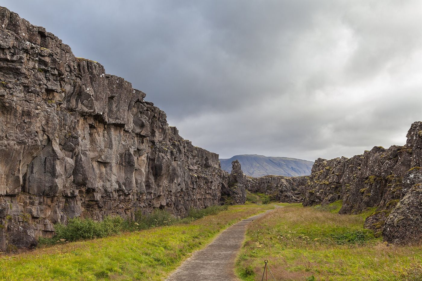 The Almannagjá gorge at Þingvellir, the rift between two continental plates